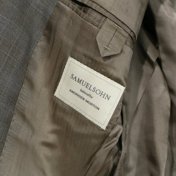Samuelsohn x Loro Piana Super 150s Wool Blazer 44L Gray Plaid Italy - Picture 8 of 15